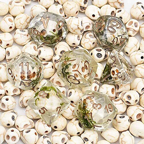 7-Die DND Dice Set, Polyhedral Dice Set for Dungeons and Dragons, D&D Skull D...