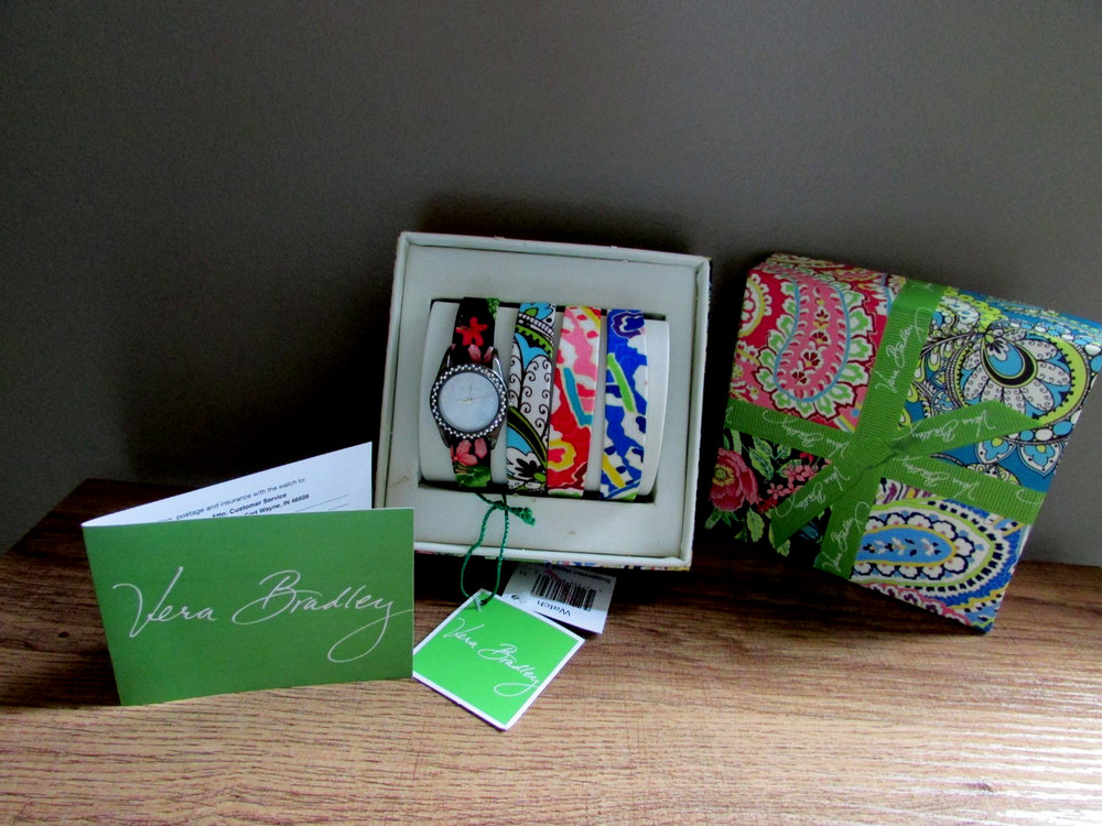 Vera Bradley Wrist Watch Set With 4 Interchangeable Bands Quartz Wristwatch