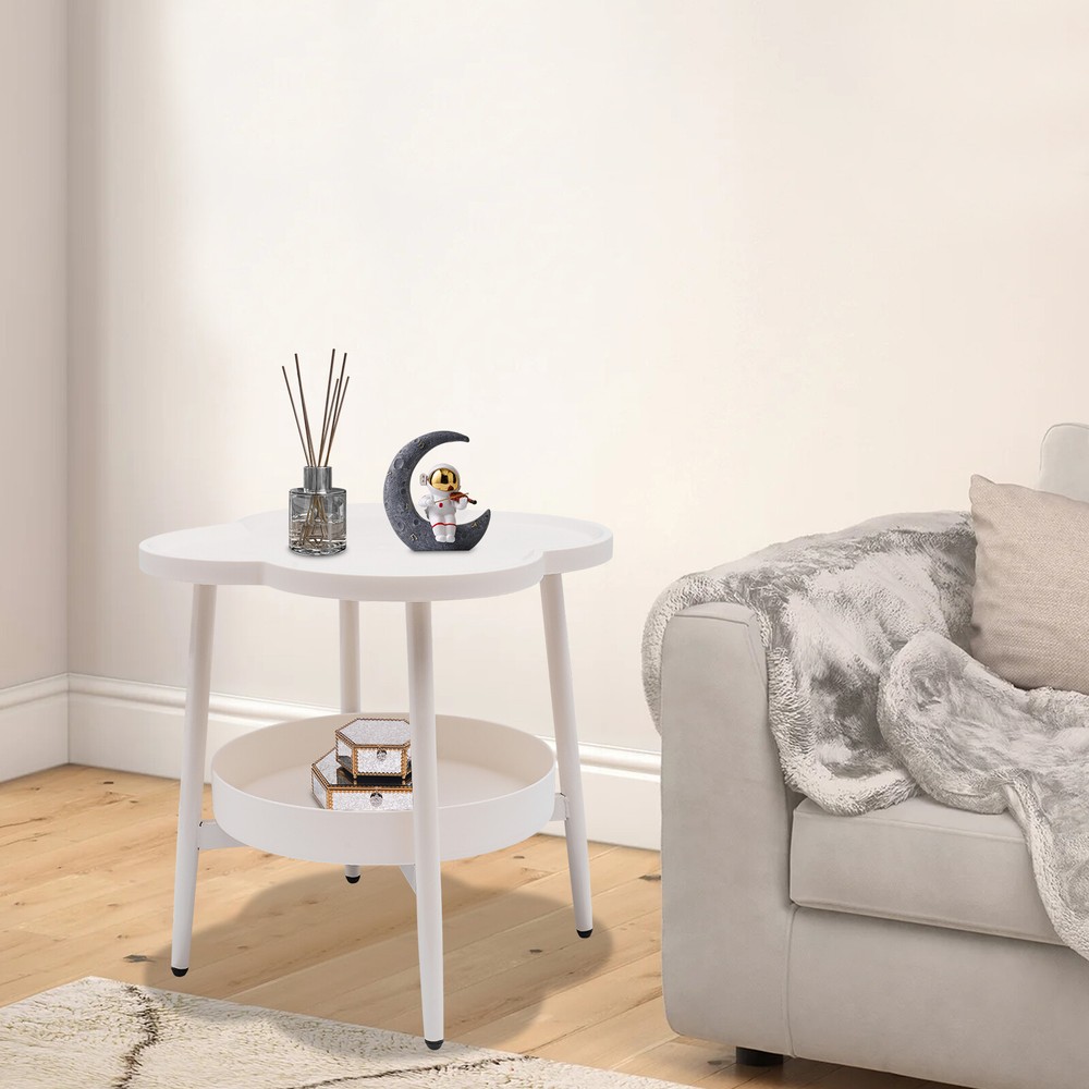 Four-leaf Clover Shape End Table Coffee&Tea Table Sofa Side Snack Table
