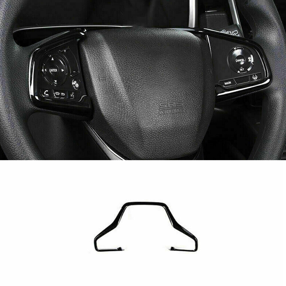 2017-22 For Honda CR-V CRV Black Steering Wheel Border Panel Cover Trim Molding
