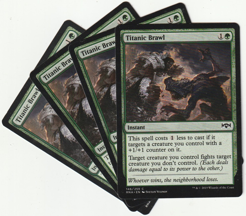 MTG Titan Brawl Green Instant Playset RNA/EN NM/EX