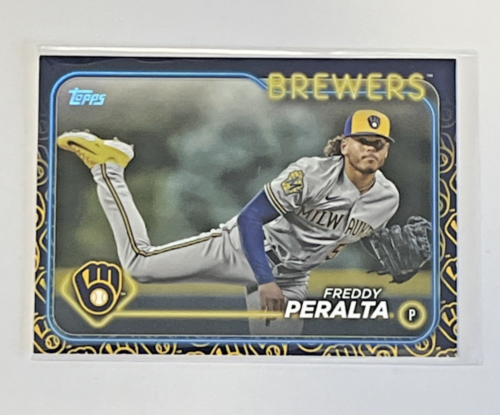 2024 Topps Series 1 Team Color Logo Border Variation Freddy Peralta Brewers SP