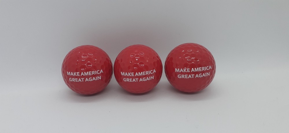 ORIGINAL 2016 Red MAGA Logo Golf Balls. Very Rare - 1 Sleeve  (3 BALLS)