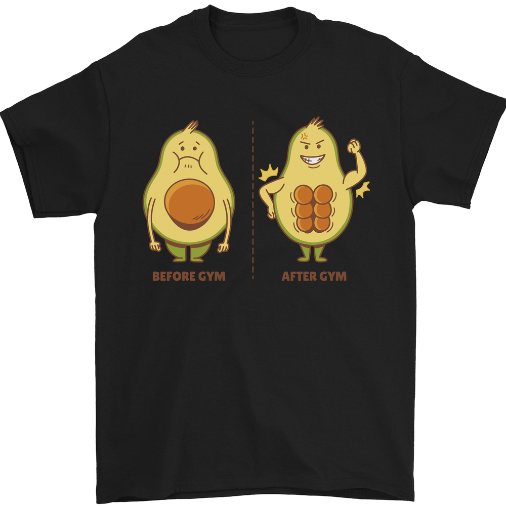 Funny Avocado Gym Bodybuilding Fitness Mens T-Shirt 100% Cotton