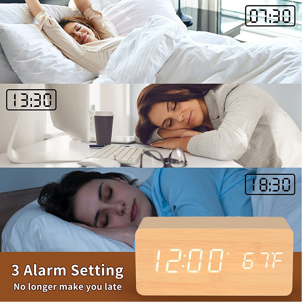 Digital Mirror Alarm Clock with LED Display - Battery or Plug-In Option  