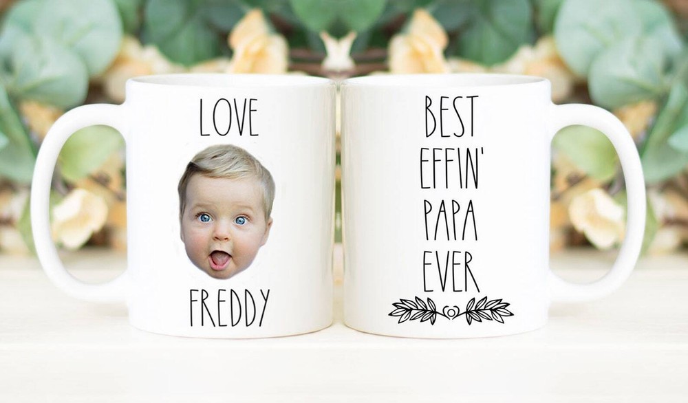 Best Effin' Papa Ever Mug Father's Day Gift Personalized With Photo Of Kids