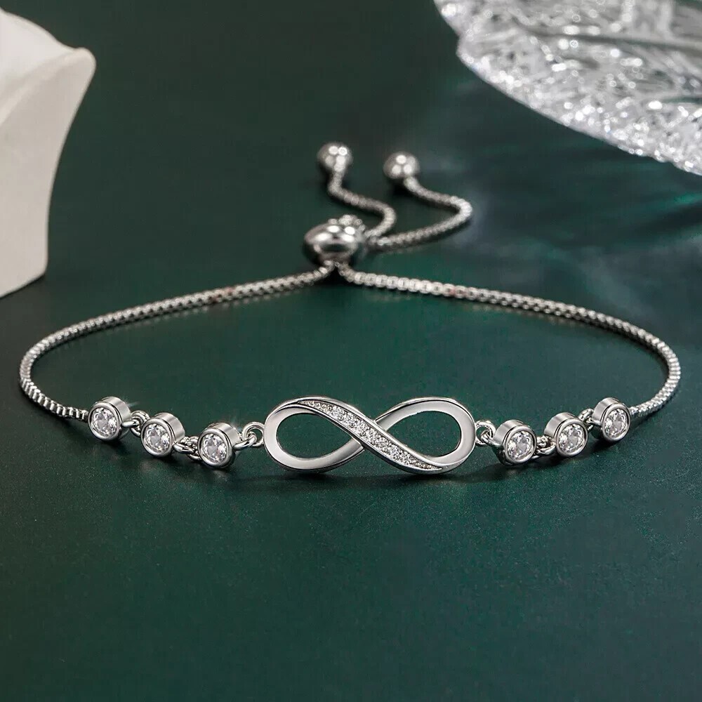 Round Cut Simulated Diamond Stunning Women's Bolo Bracelet 14k White Gold Plated