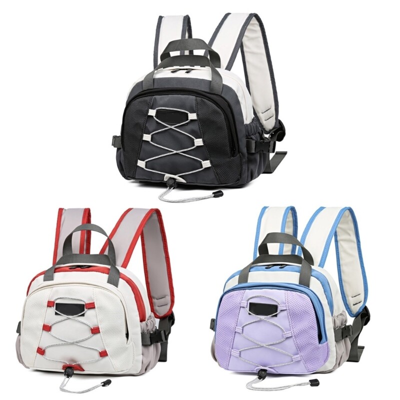 Sporty School Small Backpack Contrast Color Nylon Book Bag for Teen Girls Boys