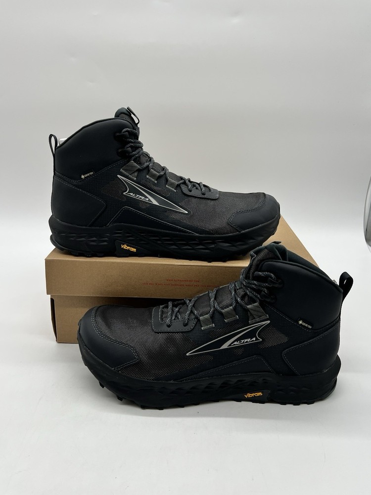 Altra Timp Hiker Gore Tex Mens 12.5 Triple Black Trail Waterproof Sneakers Boot