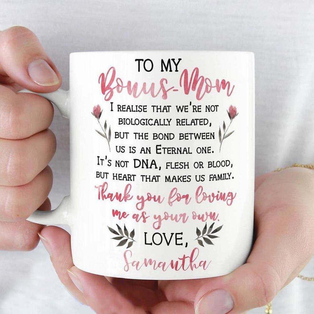 Personalized Mothers Day Mug Gift For Bonus Mom From Bonus Daughter Or Bonus Son