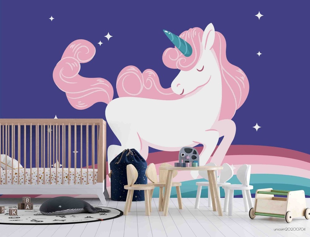 3D Unicorns Rainbow Illustration Wall Murals Wallpaper Murals Wall Sticker 8