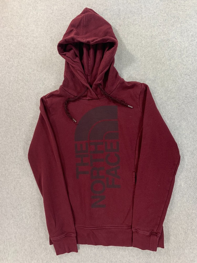 North Face Half Dome Cotton Blend Hoodie for Women - Maroon Small