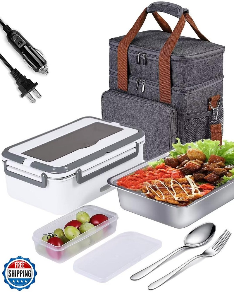 60oz Rhudaky Electric Lunch Box Food Warmer 80W 3-in-1 Portable Heated Meal Container