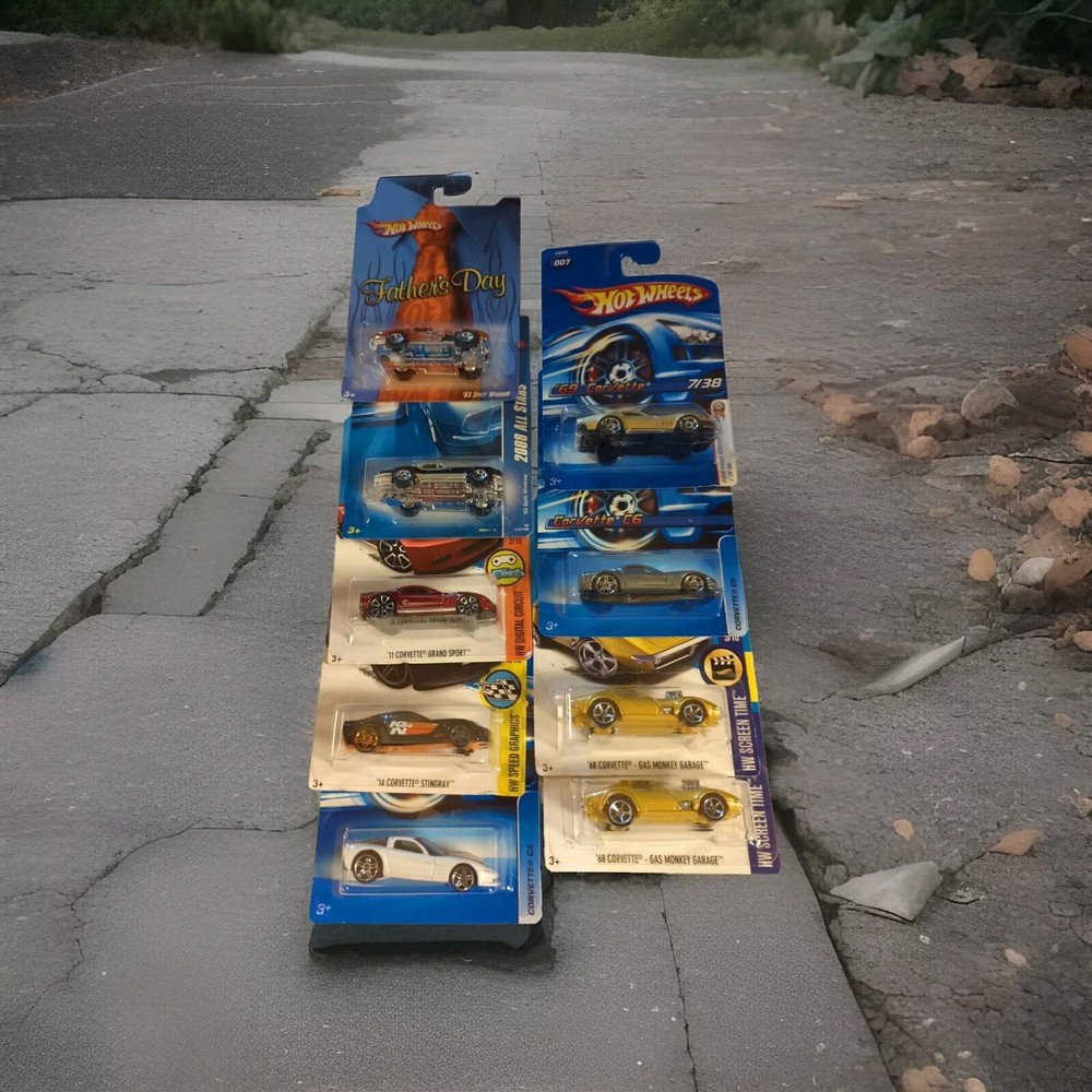 Hot Wheels Lot Of Nine  Corvettes Various Years And Models