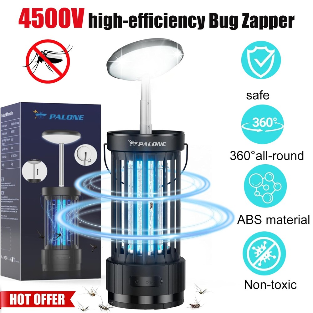 4500V Bug Zapper with LED Light, Electric Mosquito Killer for Indoor Outdoor