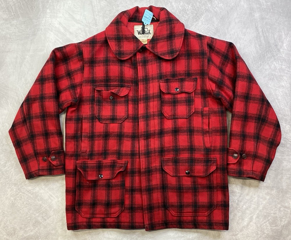 Vintage Woolrich Buffalo Plaid Quilted Hunting Jacket Size 42