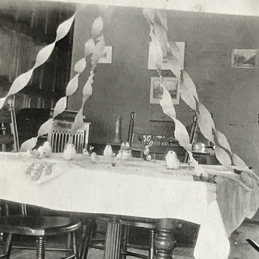 Antique Photograph Easter Rabbits & Chicks Fancy Dinner Table Circa 1920s - D1