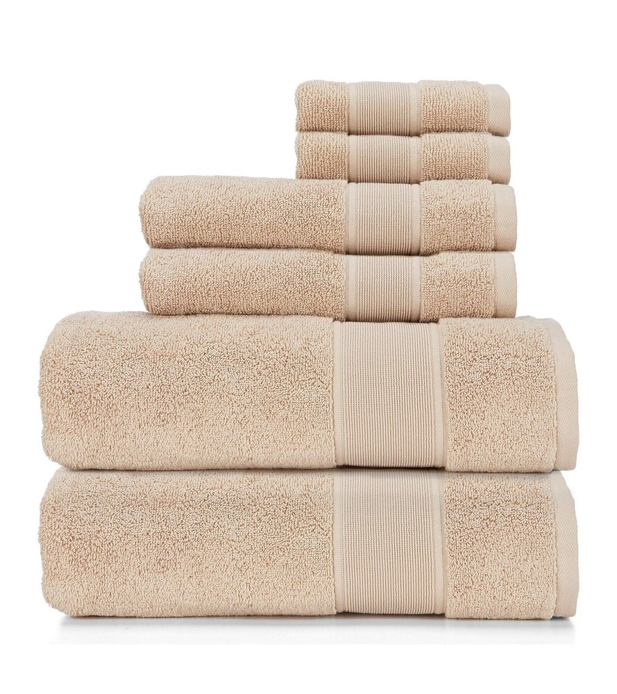 Ralph Lauren Sanders 6-Piece Towel Set in Solid Tan Light Brown Includes 2 Bath Towels