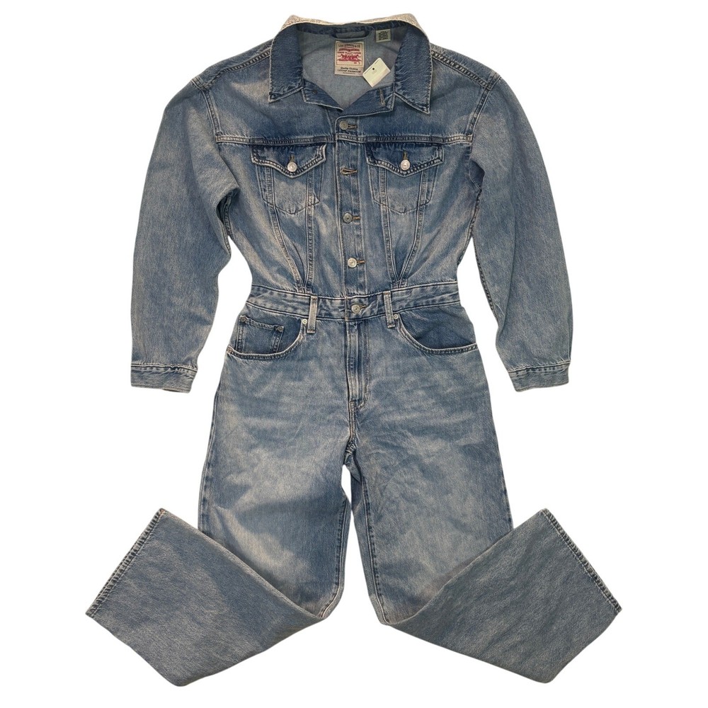 Levi's Jumpsuit Womens Small Blue Denim Baggy Premium BIG E Relaxed Cotton NWT