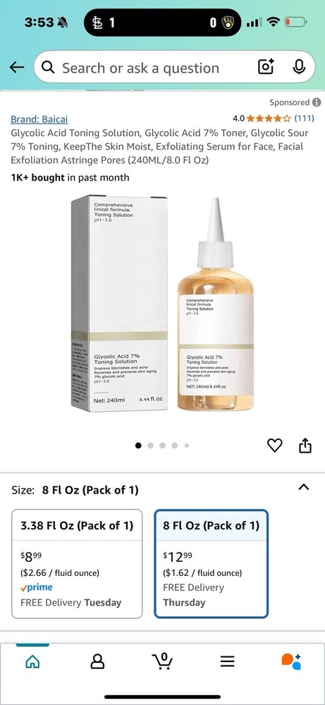 Glycolic Acid 7% Toning Solution 240ml 10-Pack Exfoliating Treatment  