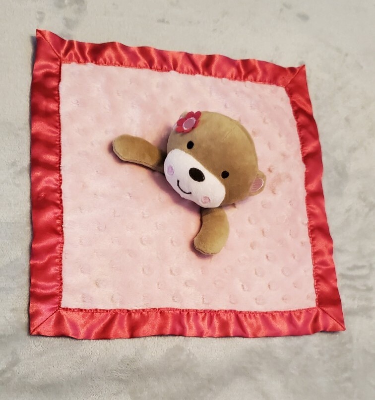 Garanimals Pink Bear Minky Soft Security Blanket Lovey 12