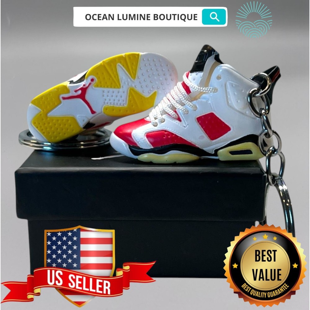 Air Jordan 3D Mini Sneaker Keychain, Shoe Keyring Shoe Box, Display Box Option
