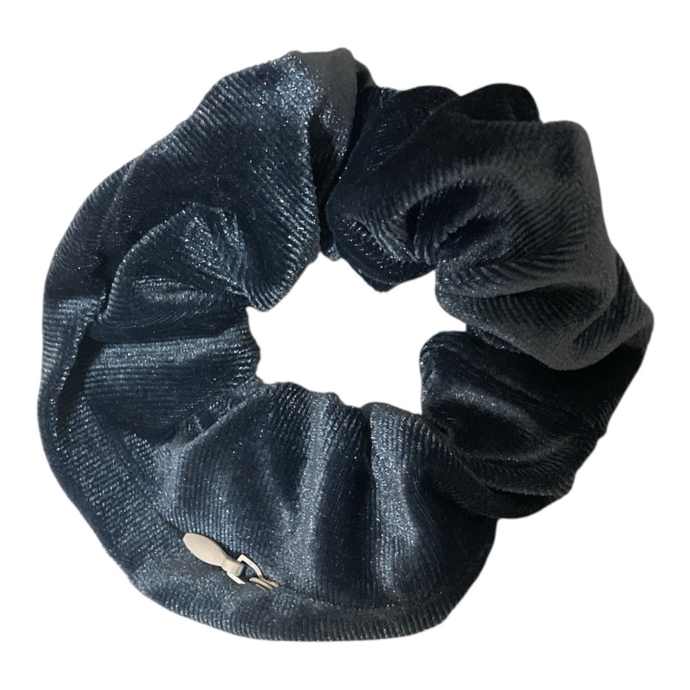 Navy Blue Velvet Scrunchie for Women Teens Solid Hair Accessory