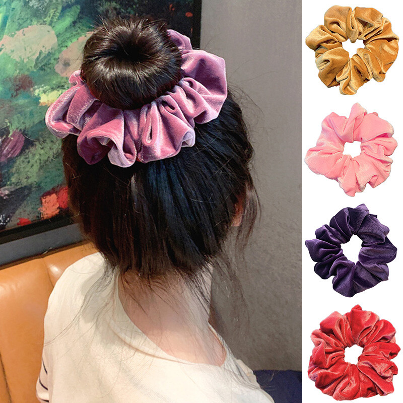 Velvet Hair Scrunchies Ponytail Holder Elastic Rope Bands for Women Girls