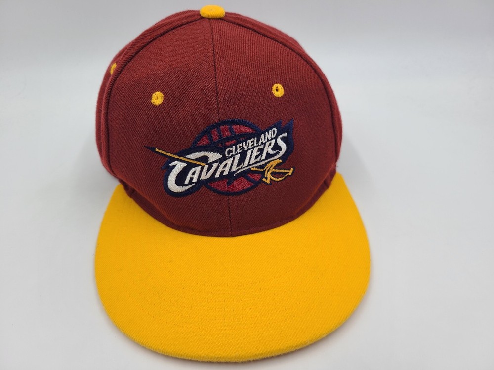 Cleveland Cavaliers Snapback Hat Cap Flat Brim Bill NBA Basketball Red Yellow