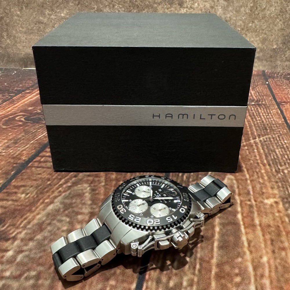 Hamilton Khaki Action Chronograph Automatic 44mm Watch H635160 8.5 Inch Wrist