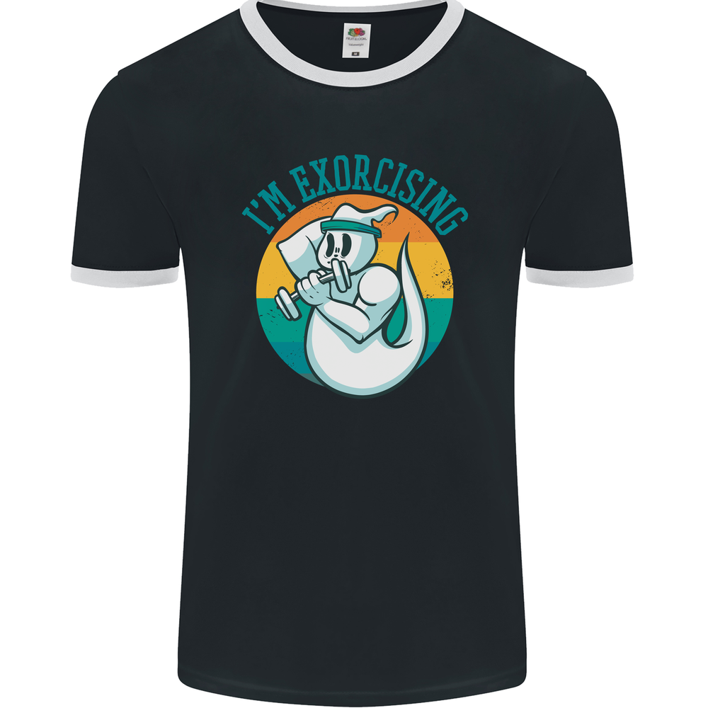 Im Exorcising Funny Halloween Gym Fitness Mens Ringer T-Shirt FotL