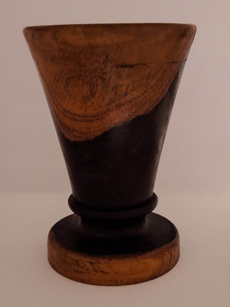 Handcrafted 5-Inch Wooden Vase for Home Decor