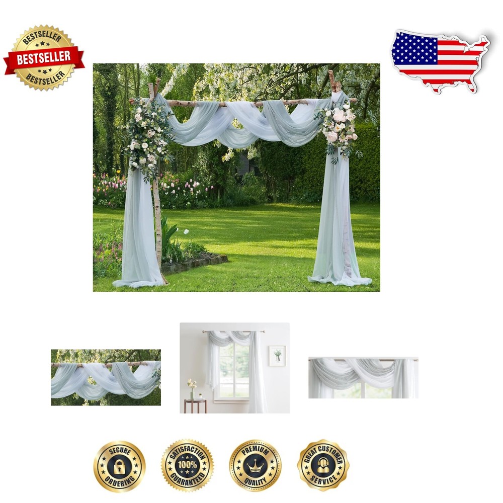 Silver & White 2-Pack Draping Fabric Scarves for Versatile Event Styling and Elegance