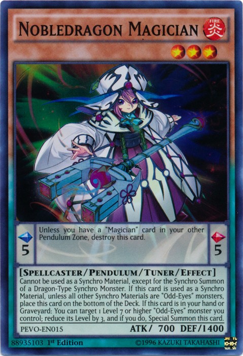 Nobledragon Magician PEVO-EN015 Super Rare 1st Edition Near Mint