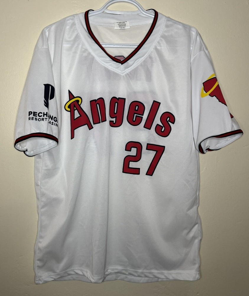 Anaheim Angels Mike Trout Mens Size Extra Large XL Pechanga Shirt Jersey SGA