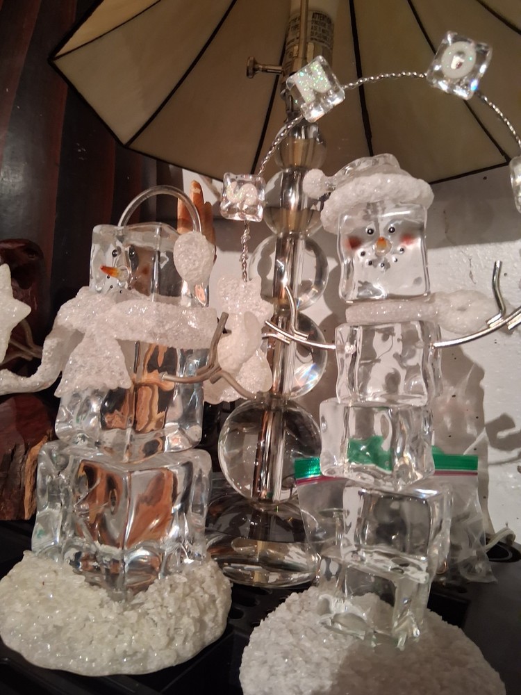 Enchanted Forest Light-Up Acrylic Snowman with Battery Heavy Duty Well Made