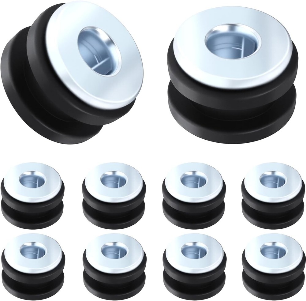 10 Pcs Motorcycle M6 Rubber Grommets Bolt - Motorcycle Rubber + Steel Grommet...