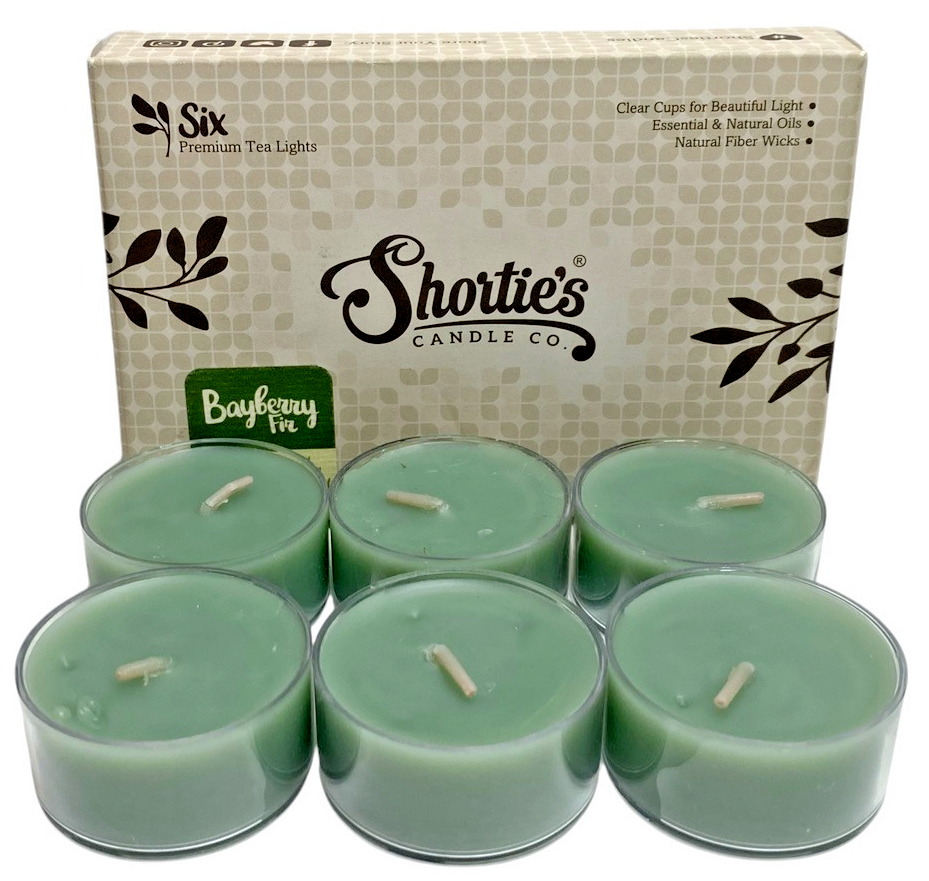 Bayberry Fir Scented Tealight Candles by Shorties Candles Co