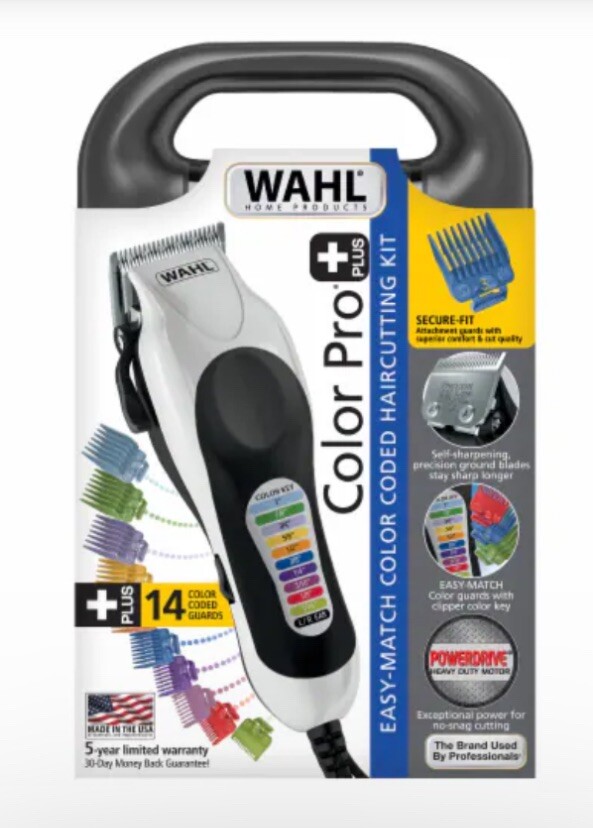 Wahl 9649 Color Pro Cordless Rechargeable Hair Clipper & Trimmer Kit NEW in Box