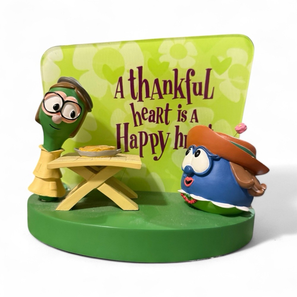 Vintage 1999 HALLMARK Veggie Tales Picnic A Thankful Heart Frame Figurine Statue