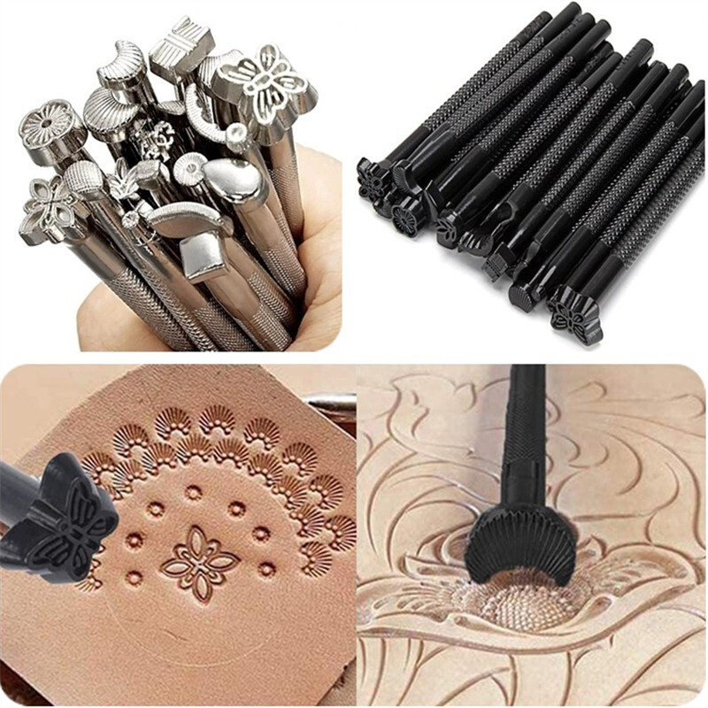 20Pcs Leather Stamping Tools Sets Pressing Punch Saddle Stamp Punch Craft Tools