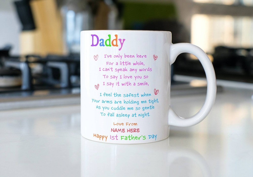 Happy First Fathers Day Coffee Mug Present Gift Double Sides Printed Ceramic Mug