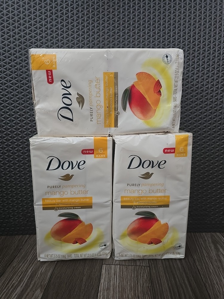 Dove Beauty Bar Glowing Moisturizing Cream with Mango & Almond Butter 6-Pack 3.75 oz