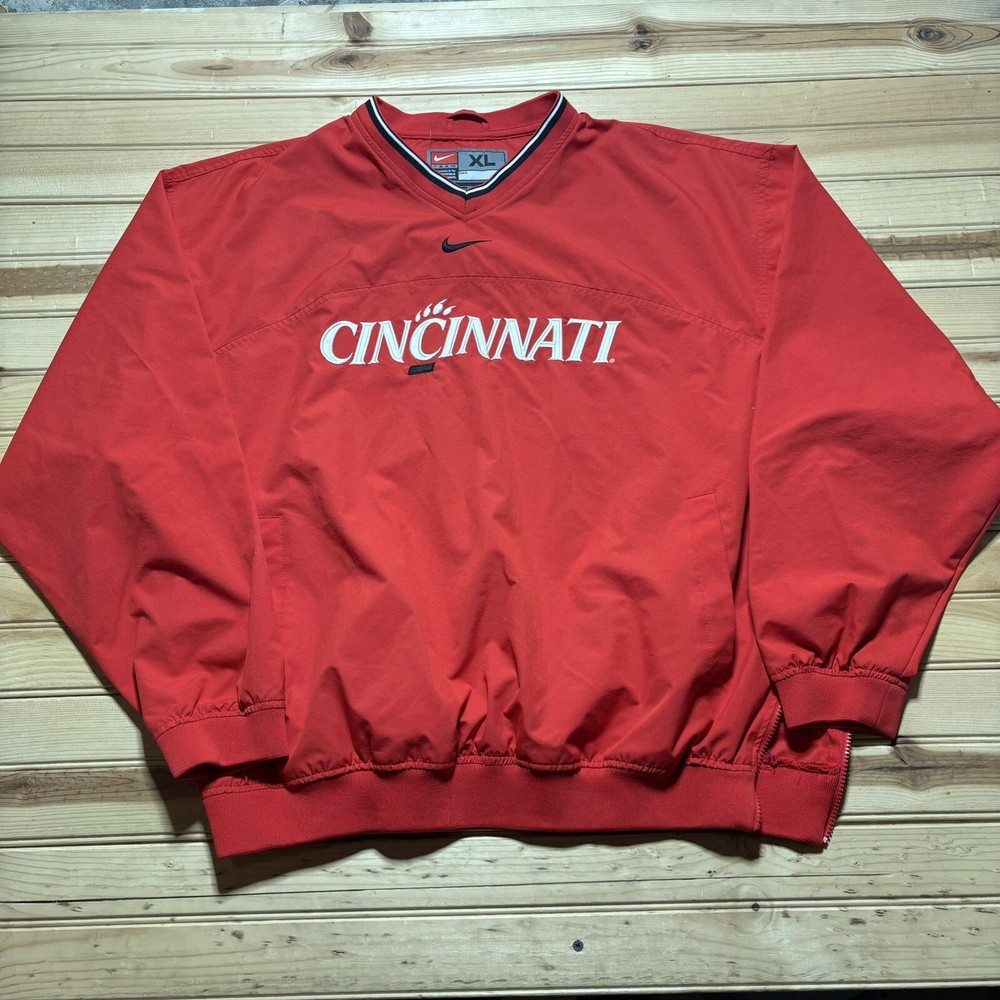 Vintage Nike Team Cincinnati Bearcats NCAA Center Swoosh Pullover Jacket - XL