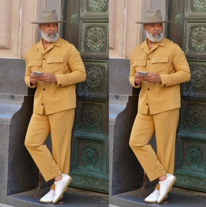 Yellow Men's Safari Jacket for Outdoor Hunting Wedding Groom Tuxedo