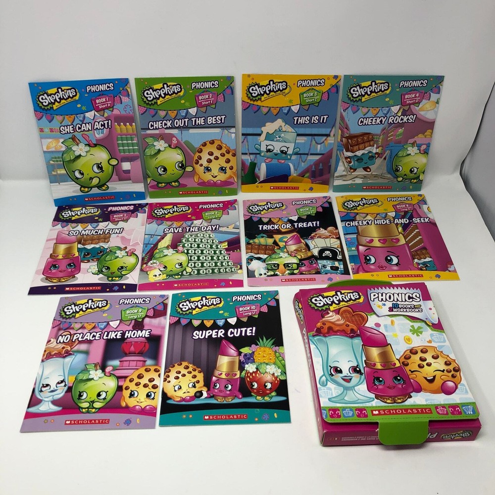 Shopkins Phonics Boxed Set 10 Paperback books By Scholastic - Very Good