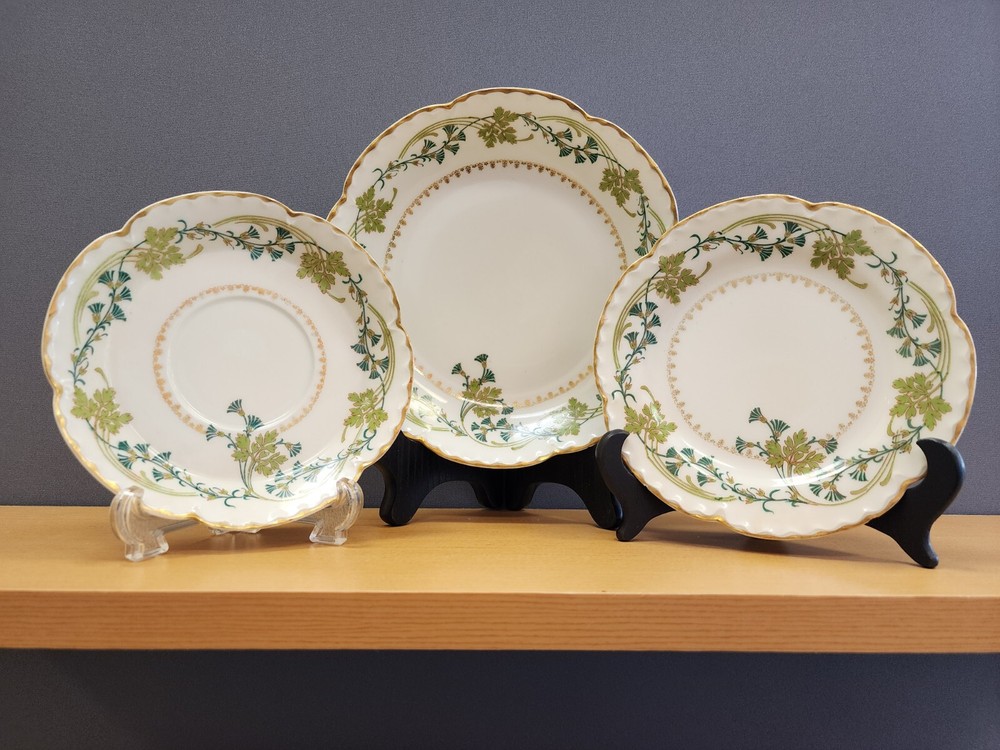 Vintage Haviland Limoges Art Nouveau Gold Rim Dishes Made in France