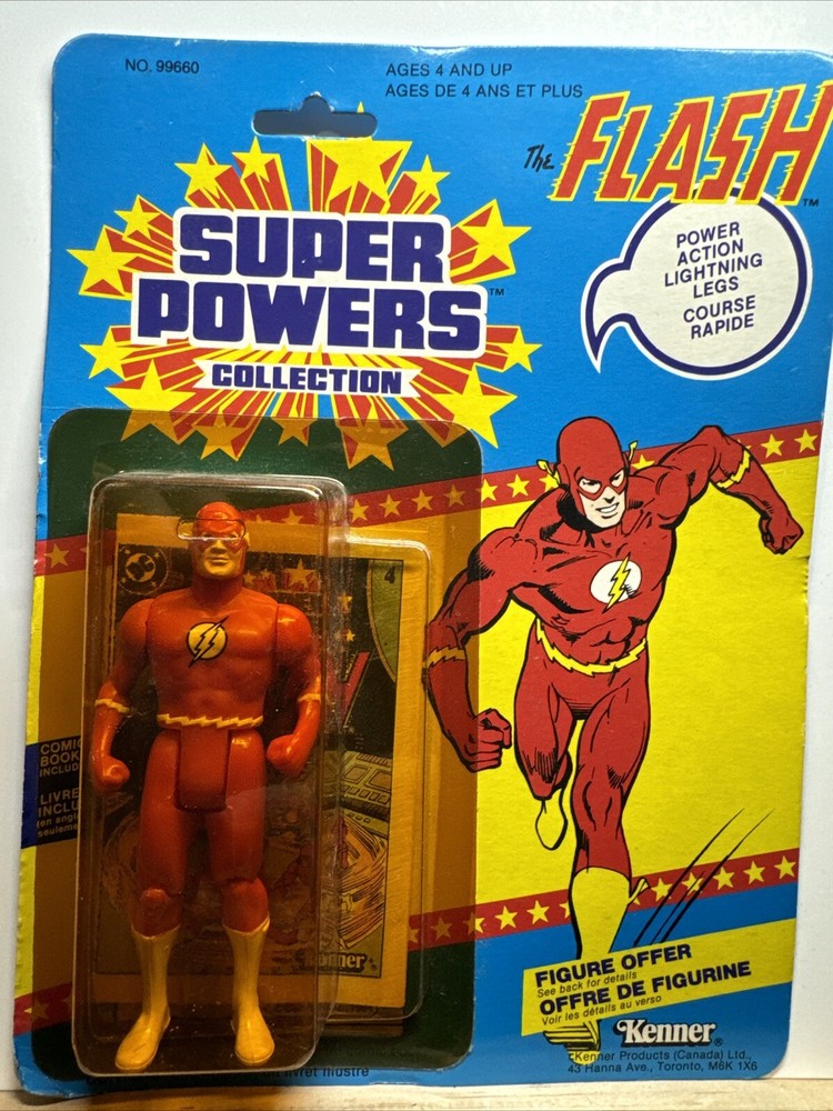 1984 KENNER SUPER POWERS THE FLASH ACTION FIGURE - RARE CANADIAN RELEASE