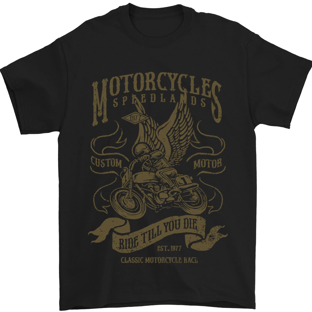 Motorcycles Speedlands Motorbike Biker Mens T-Shirt 100% Cotton