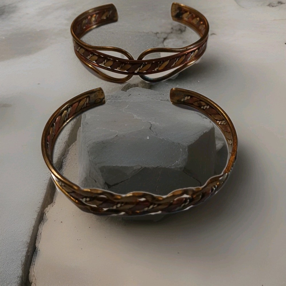 Art Craft Brass And Copper Twisted  Bracelets  Pre Owned
